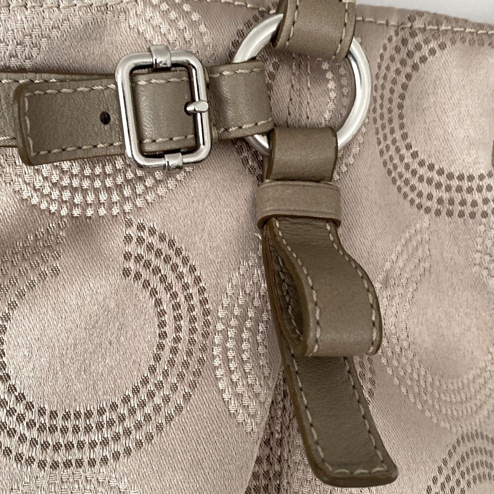 Coach Madison Sophia Satchel Op Art Champaign Bag tag and ling strap are missing - Picture 4 of 11